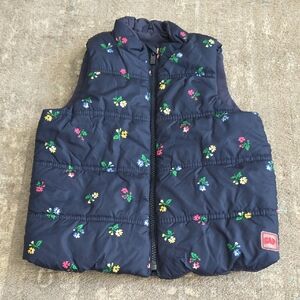 GAP Navy Floral Embroidered Vest